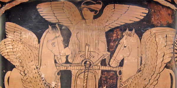 Eos en una cerámica ática del siglo V aC.